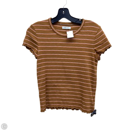 Top Short Sleeve By Madewell In Striped Pattern, Size: S