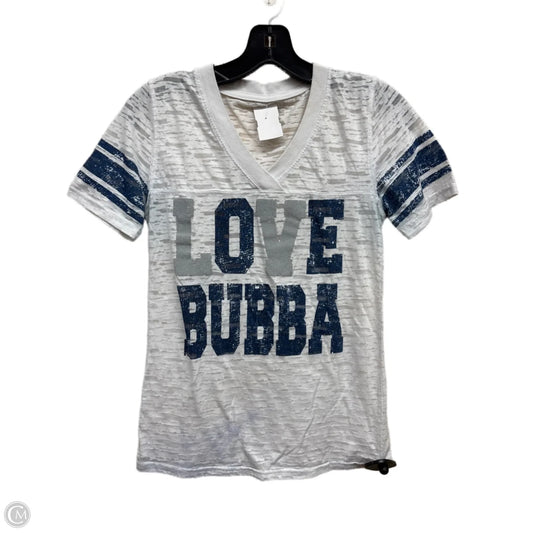 Top Short Sleeve By Clothes Mentor In Blue & White, Size: M