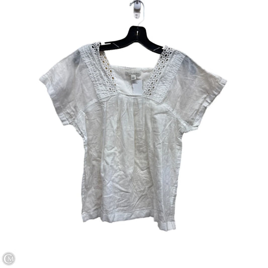 Top Short Sleeve By Banana Republic In White, Size: L