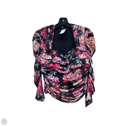 Top Long Sleeve By Express In Floral Print, Size: L