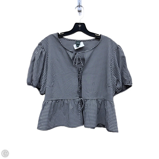 Top Short Sleeve By Wild Fable In Plaid Pattern, Size: Xl