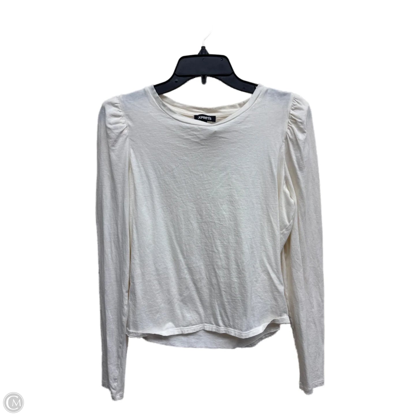 Top Long Sleeve By Express In White, Size: M