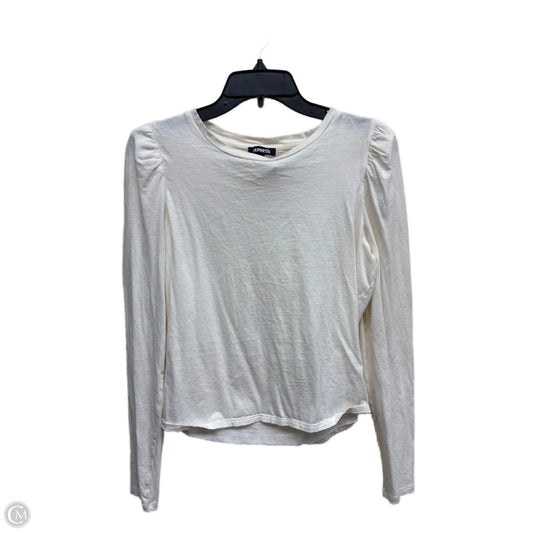 Top Long Sleeve By Express In White, Size: M