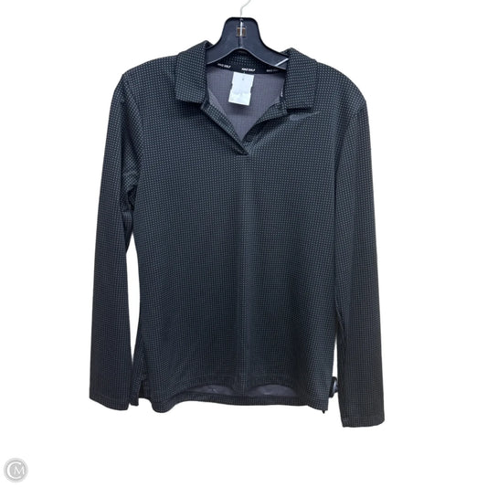 Athletic Top Long Sleeve Crewneck By Nike In Polkadot Pattern, Size: M