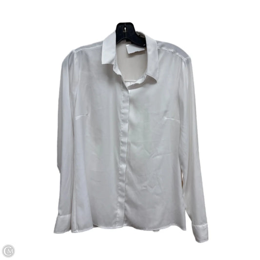 Top Long Sleeve By Express In White, Size: S