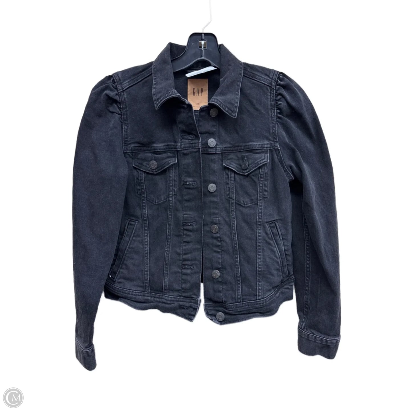 Jacket Denim By Gap In Black Denim, Size: Xxsp