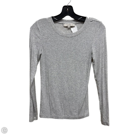 Top Long Sleeve By Loft In Grey, Size: Xs
