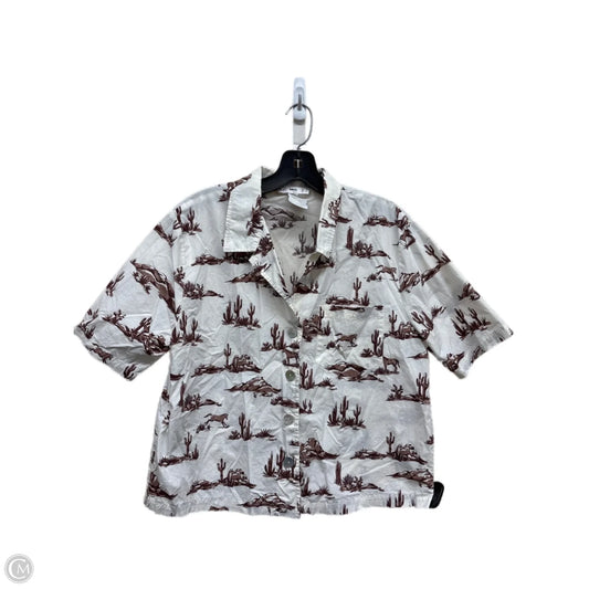 Top Short Sleeve By Mango In Brown & White, Size: Xs