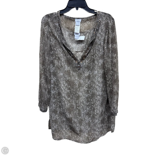 Top Long Sleeve By Chicos In Animal Print, Size: M