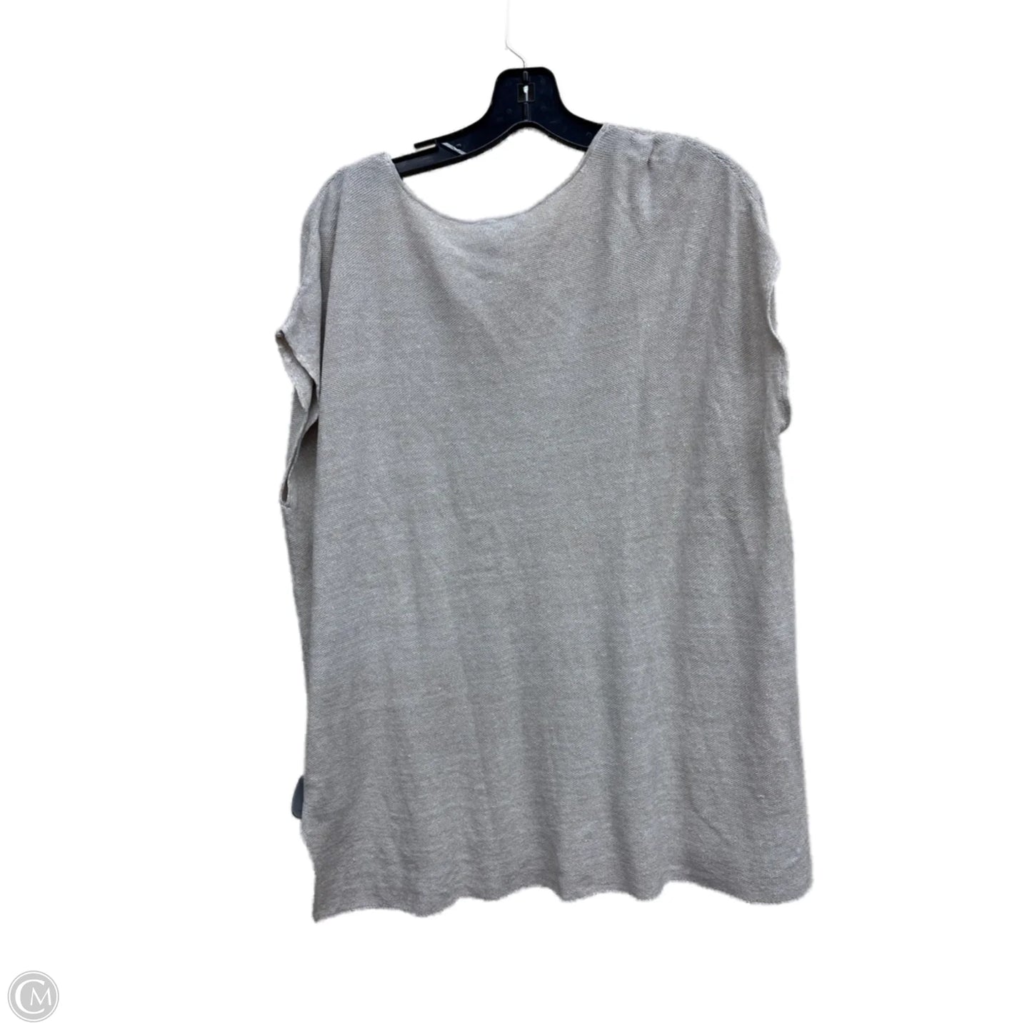 Top Short Sleeve By Eileen Fisher In Tan, Size: L
