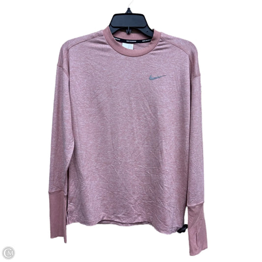 Athletic Top Long Sleeve Crewneck By Nike In Pink, Size: S