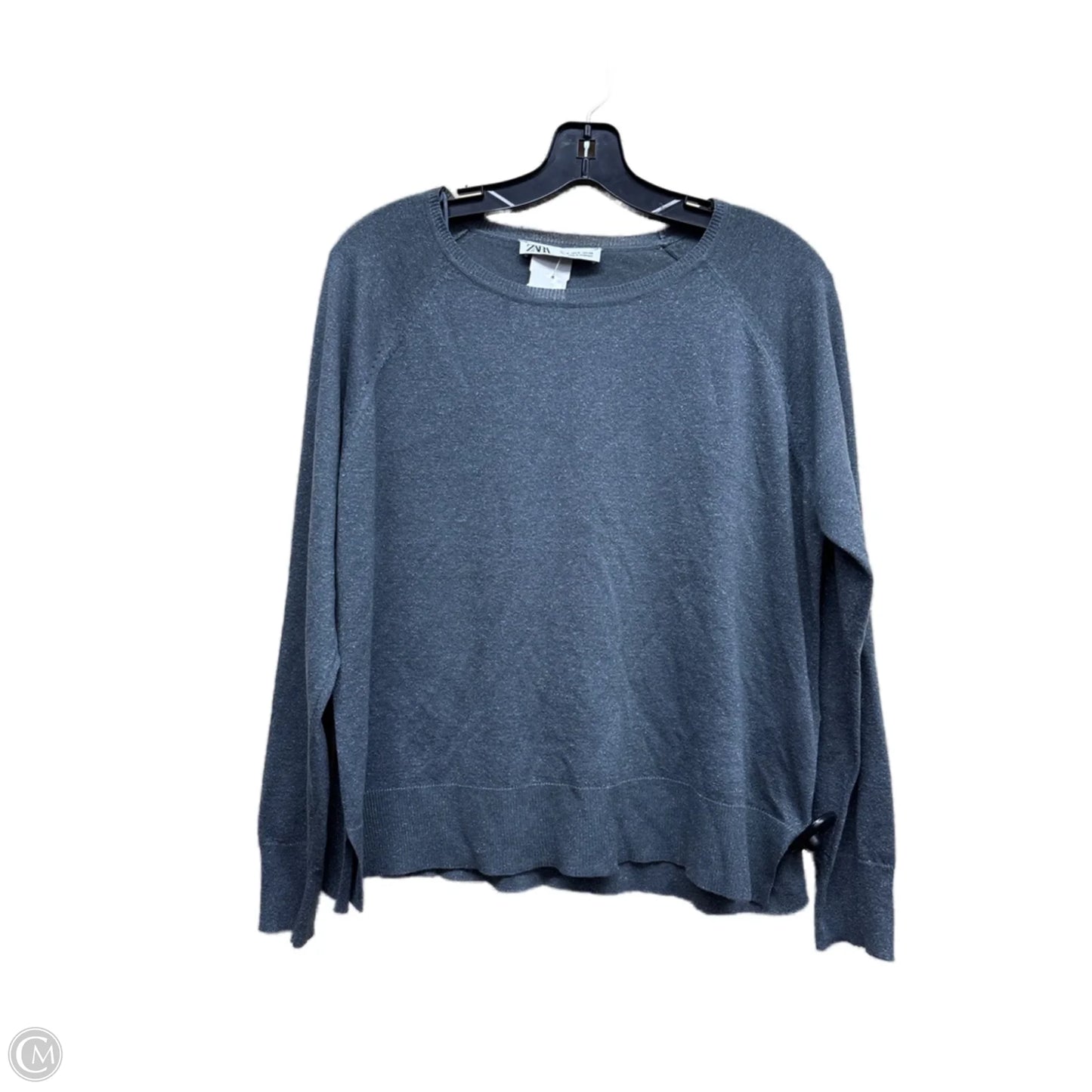 Top Long Sleeve By Zara In Silver, Size: M