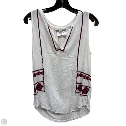 Top Sleeveless By Loft In White, Size: M