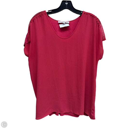 Top Short Sleeve By Loft In Red, Size: M