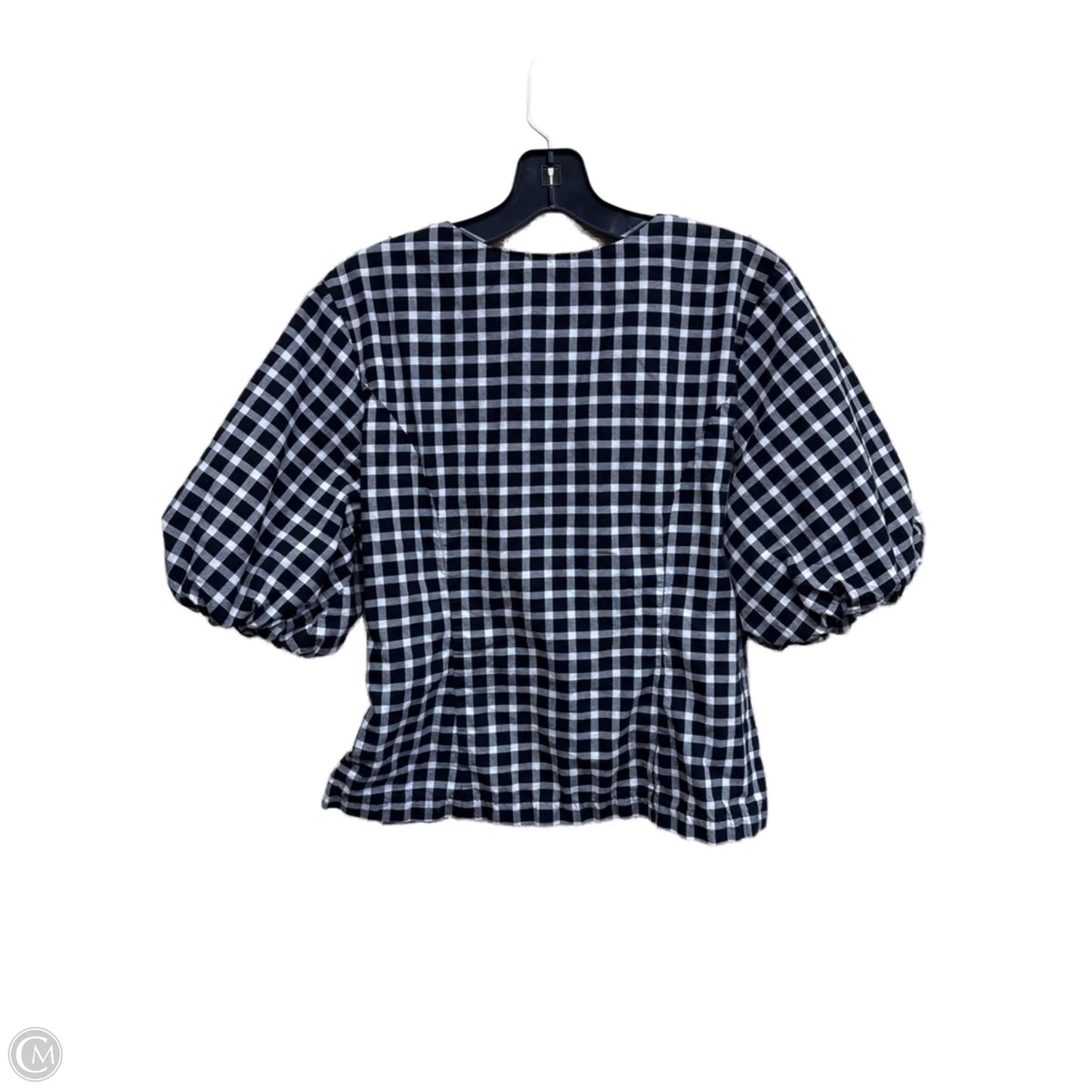 Top Short Sleeve By Ann Taylor In Plaid Pattern, Size: M