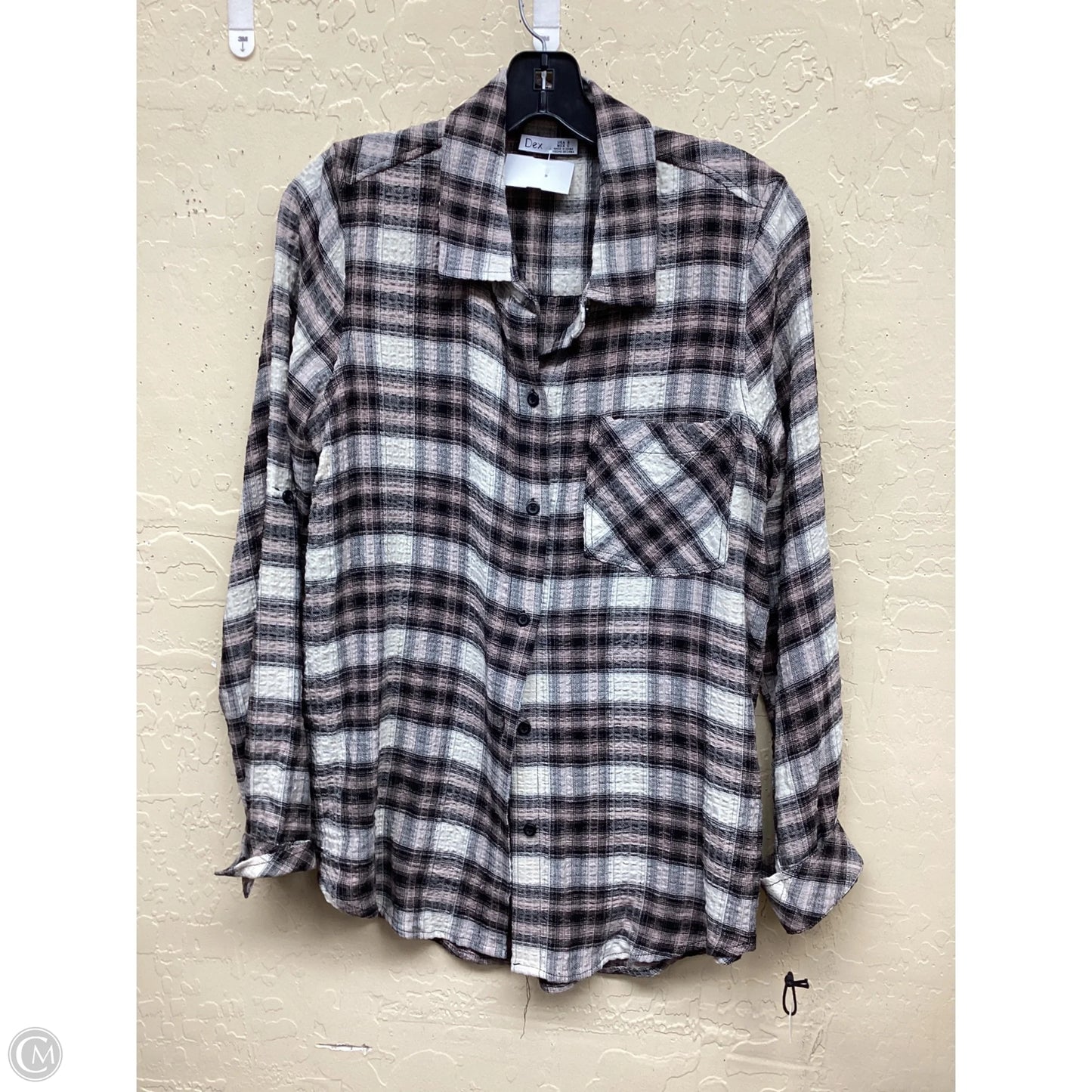 Top Long Sleeve By Dex In Plaid Pattern, Size: S