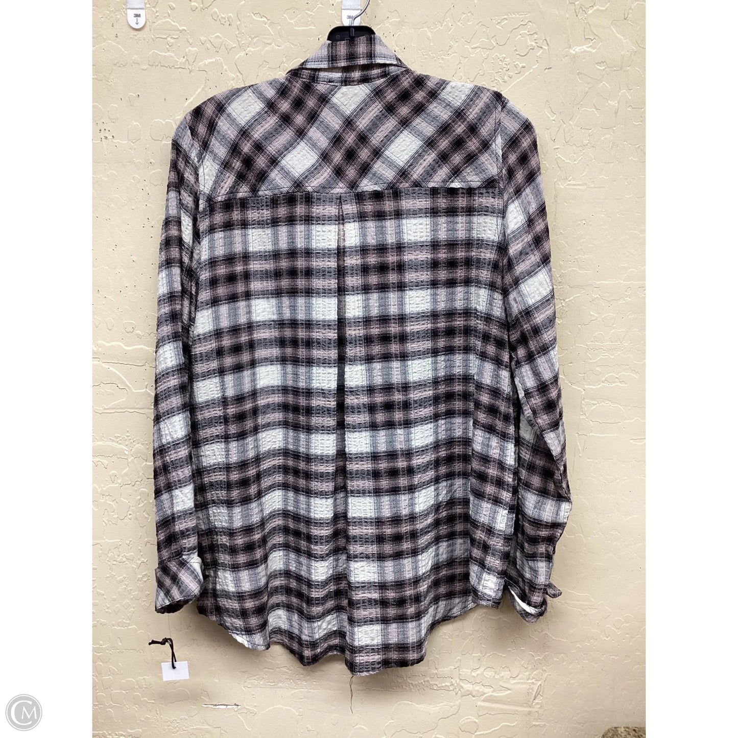 Top Long Sleeve By Dex In Plaid Pattern, Size: S