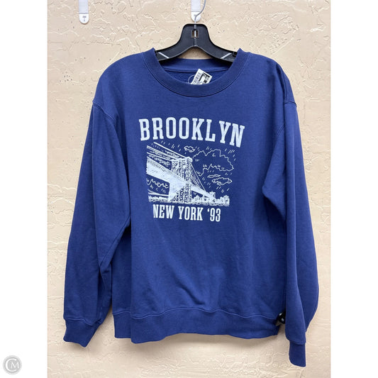 Sweatshirt Crewneck By Clothes Mentor In Navy, Size: S