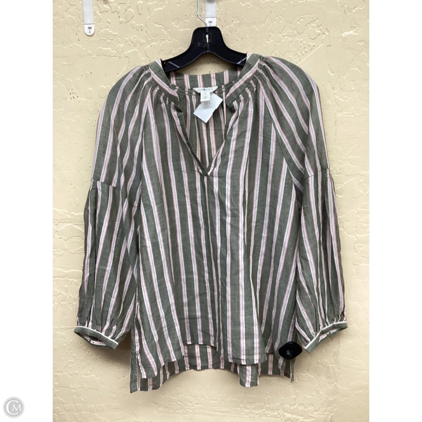 Top Long Sleeve By Caslon In Striped Pattern, Size: S