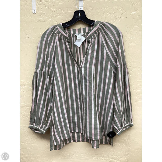 Top Long Sleeve By Caslon In Striped Pattern, Size: S