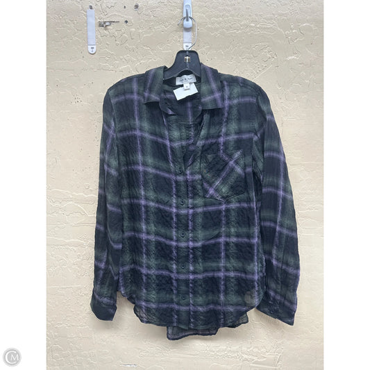 Top Long Sleeve By Cloth & Stone In Plaid Pattern, Size: S