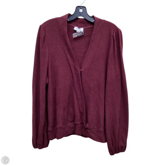 Top Long Sleeve By Evereve In Maroon, Size: Xl