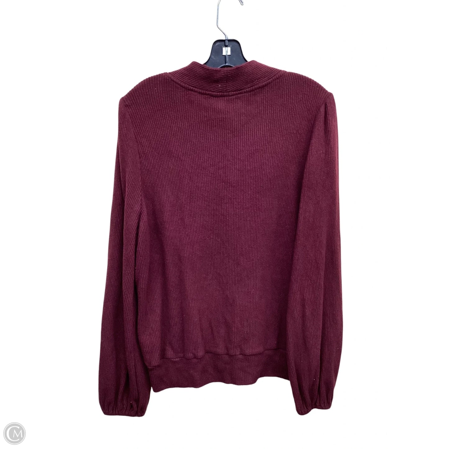 Top Long Sleeve By Evereve In Maroon, Size: Xl