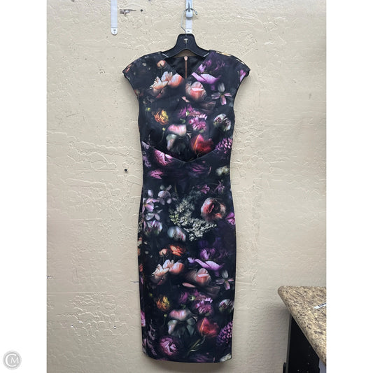 Dress Casual Midi By Ted Baker In Floral Print, Size: 0