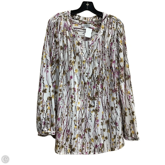 Top Long Sleeve By Liz Claiborne In Floral Print, Size: 2x