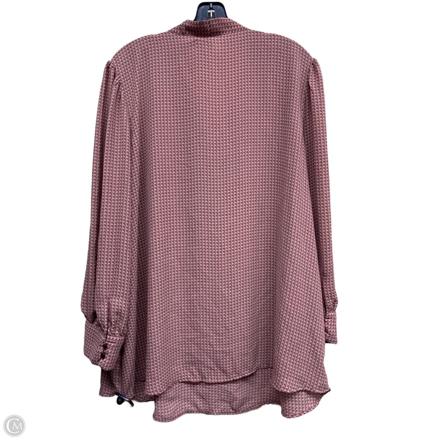 Top Long Sleeve By Adrianna Papell In Plaid Pattern, Size: 2x