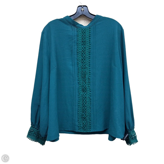 Top Long Sleeve By Shein In Green, Size: 2x