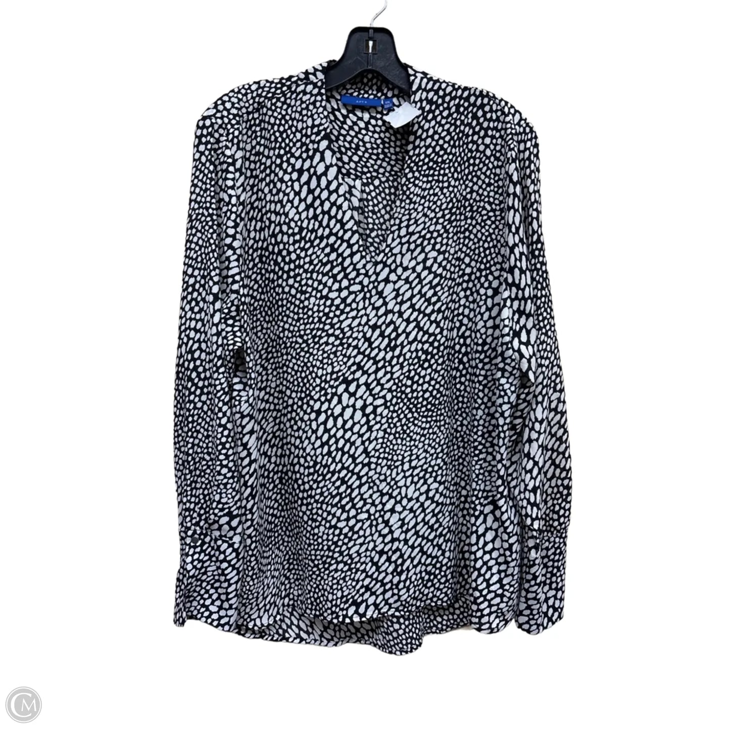 Top Long Sleeve By Apt 9 In Black & White, Size: Xxl