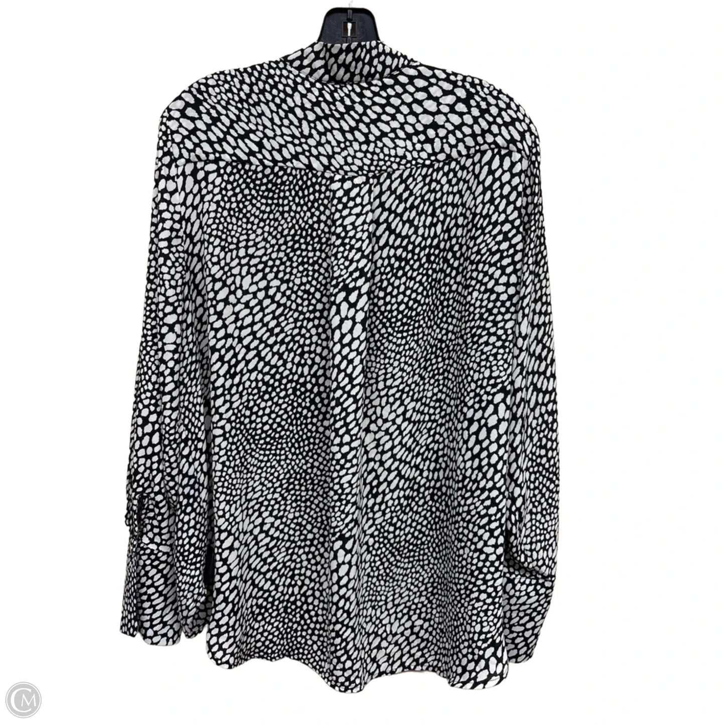 Top Long Sleeve By Apt 9 In Black & White, Size: Xxl
