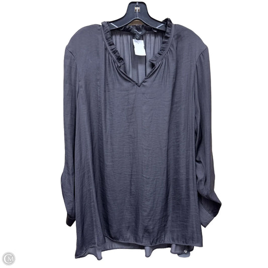 Top Long Sleeve By Simply Vera In Grey, Size: Xxl