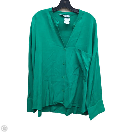 Top Long Sleeve By Zara In Green, Size: Xxl