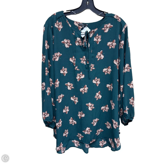 Top Long Sleeve By West Kei In Floral Print, Size: Xxl