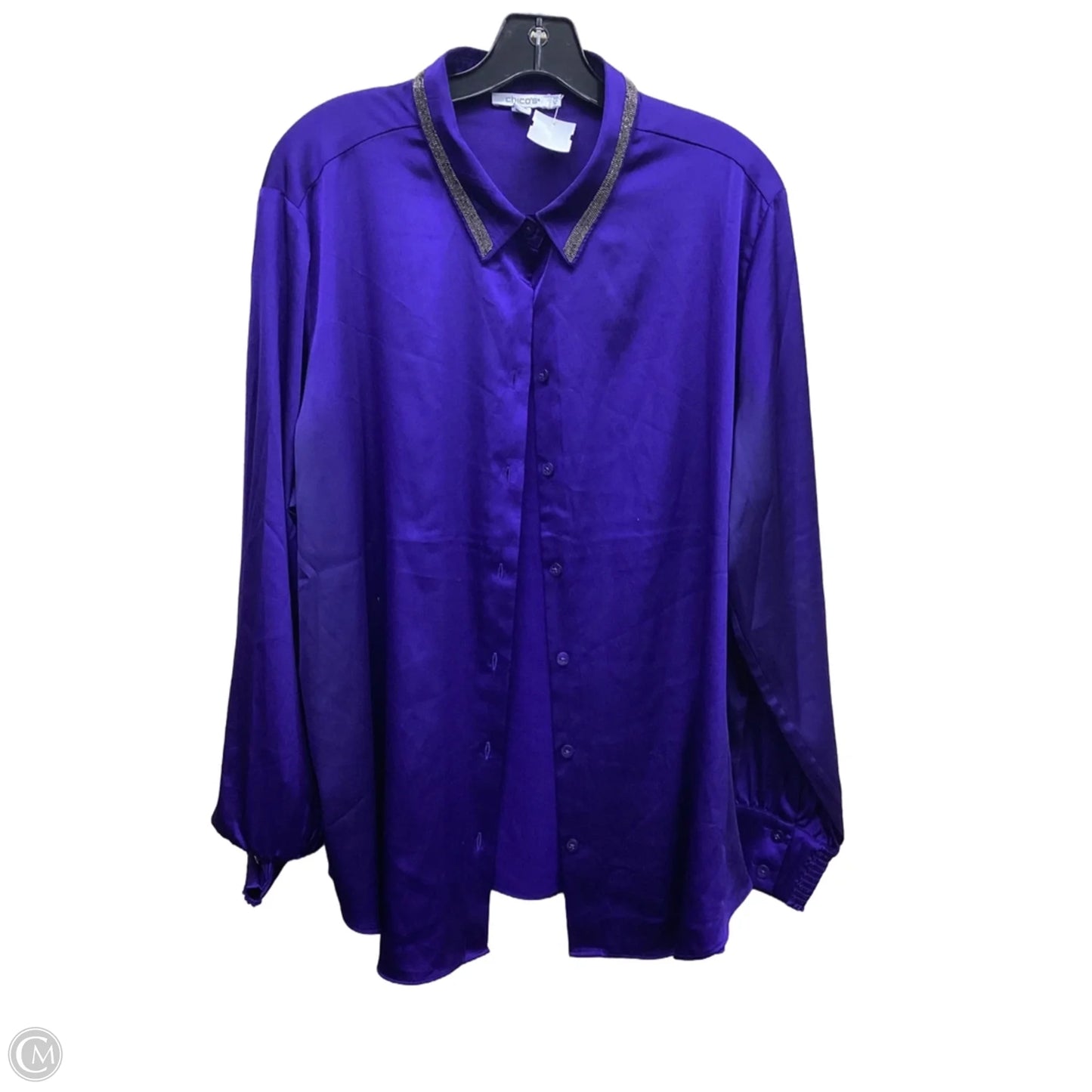 Top Long Sleeve By Chicos In Purple, Size: 2x