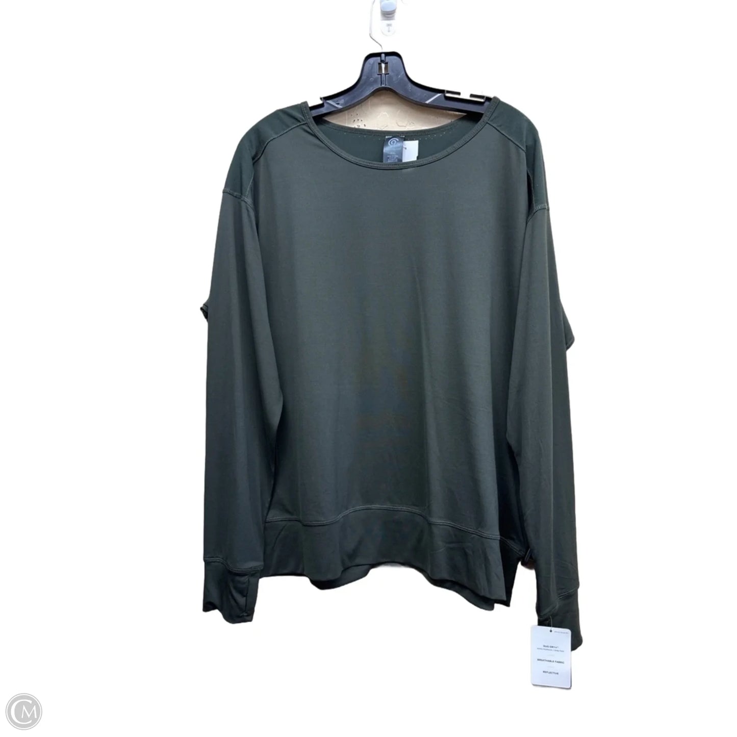 Athletic Top Long Sleeve Crewneck By Champion In Green, Size: Xxl