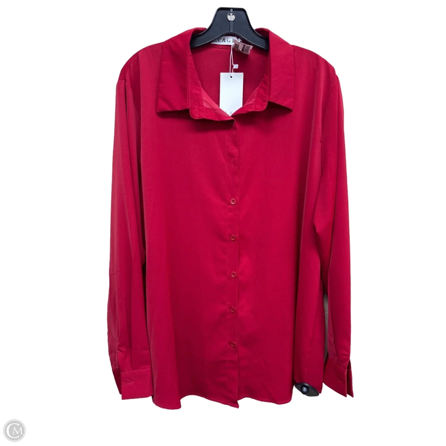 Top Long Sleeve By Clothes Mentor In Red, Size: 2x