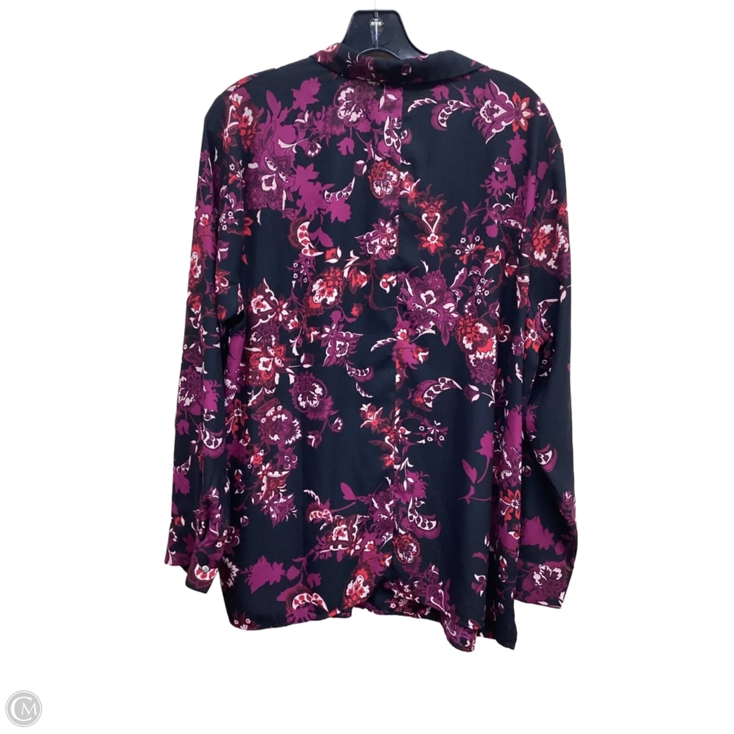 Top Long Sleeve By Dana Buchman In Multi-colored, Size: Xxl