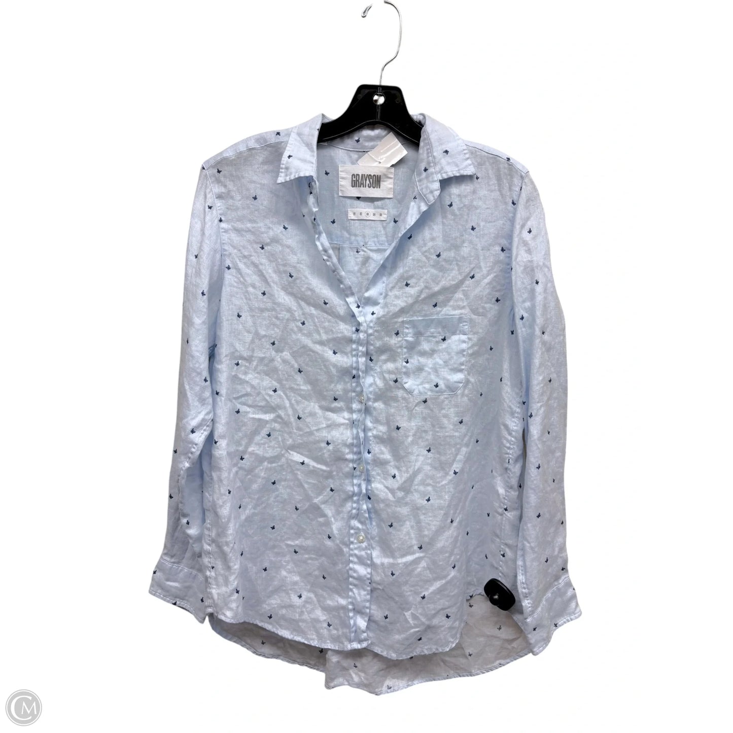 Top Long Sleeve By Grayson In Blue, Size: L