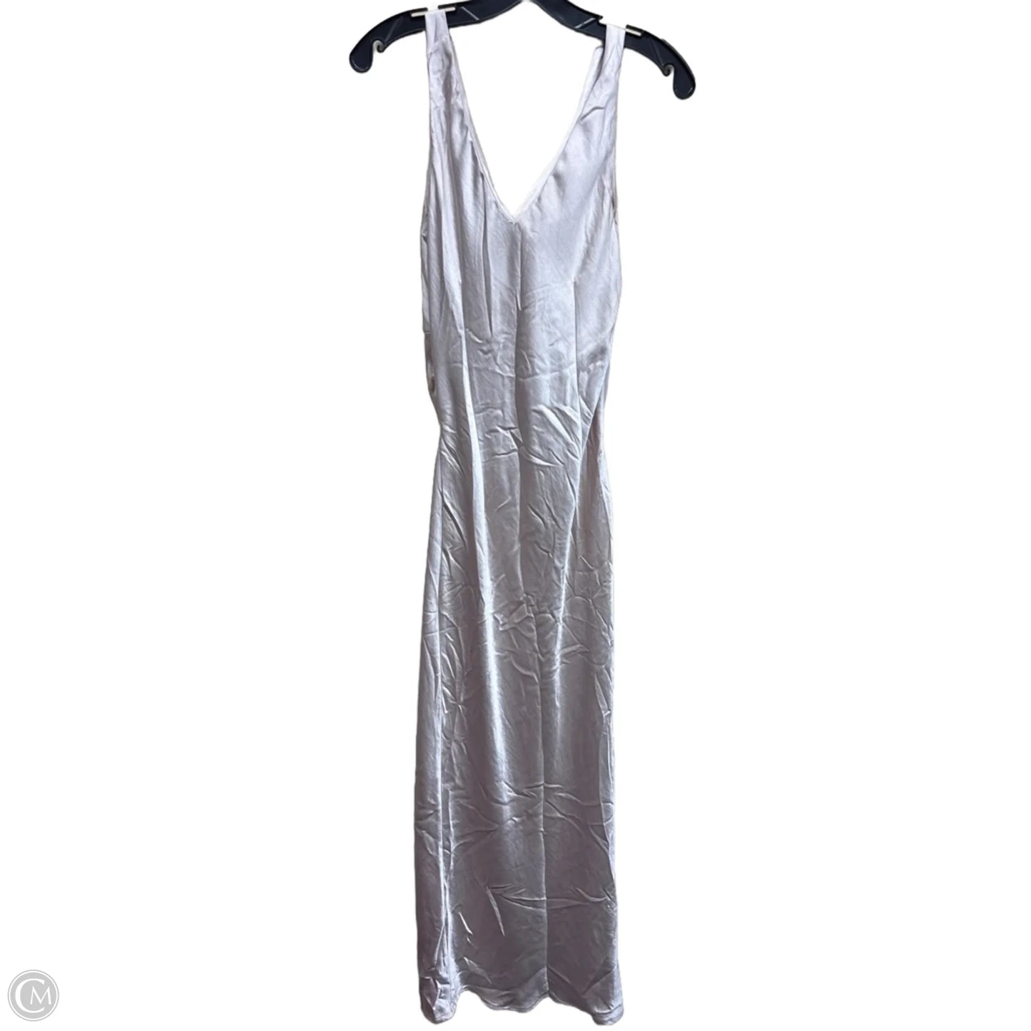 Dress Party Long By Clothes Mentor In Silver, Size: M