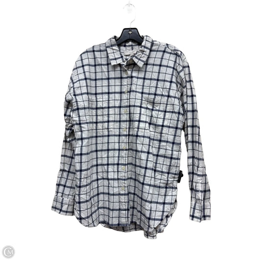 Top Long Sleeve By Loft In Blue & White, Size: L