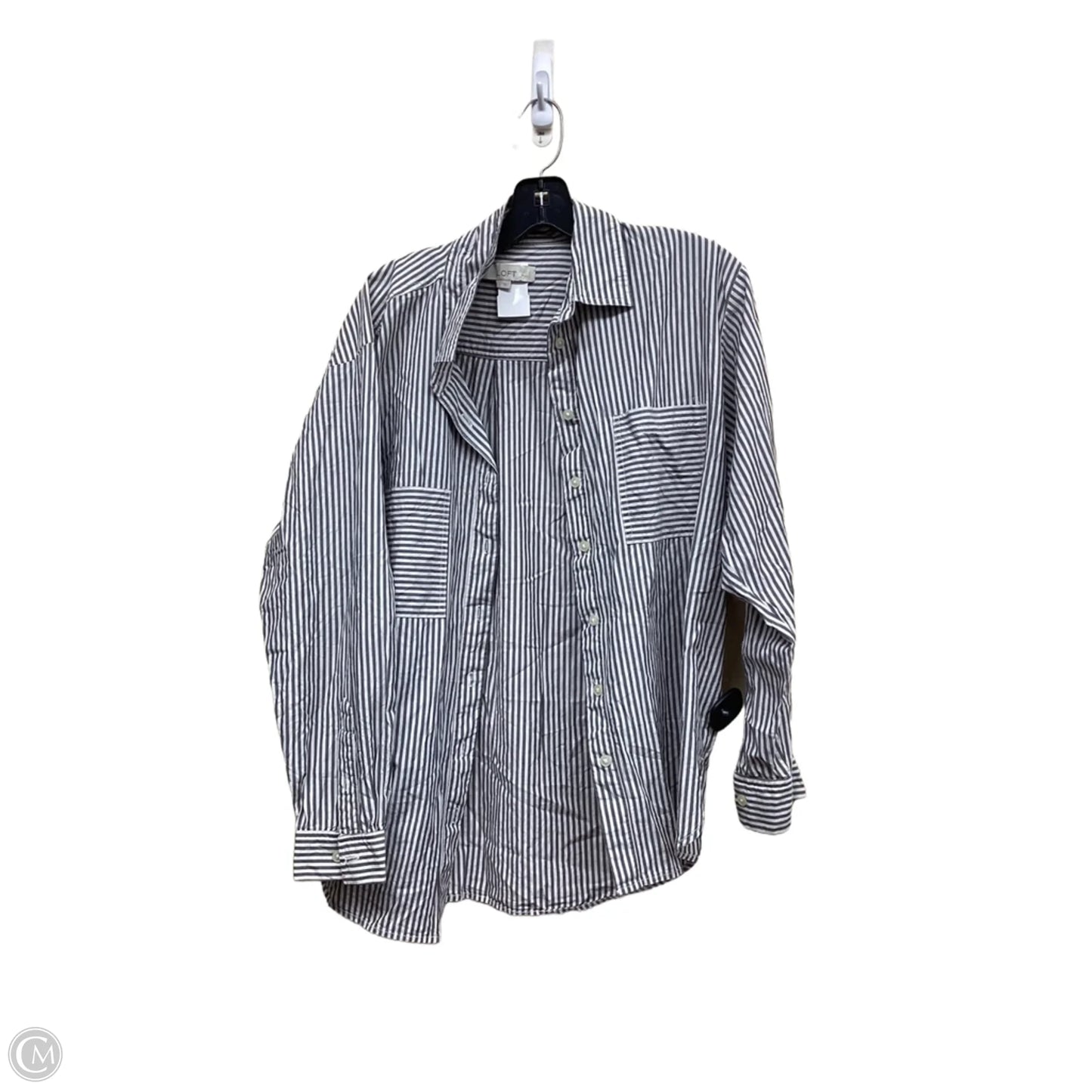 Top Long Sleeve By Loft In Striped Pattern, Size: L