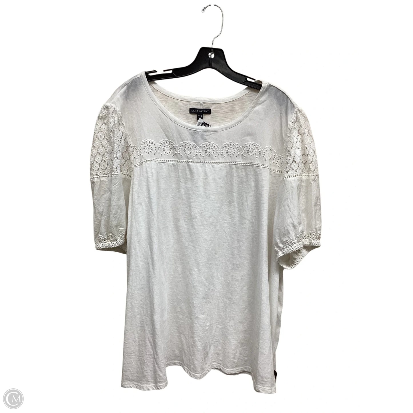 Top Short Sleeve By Lane Bryant In White, Size: 2x