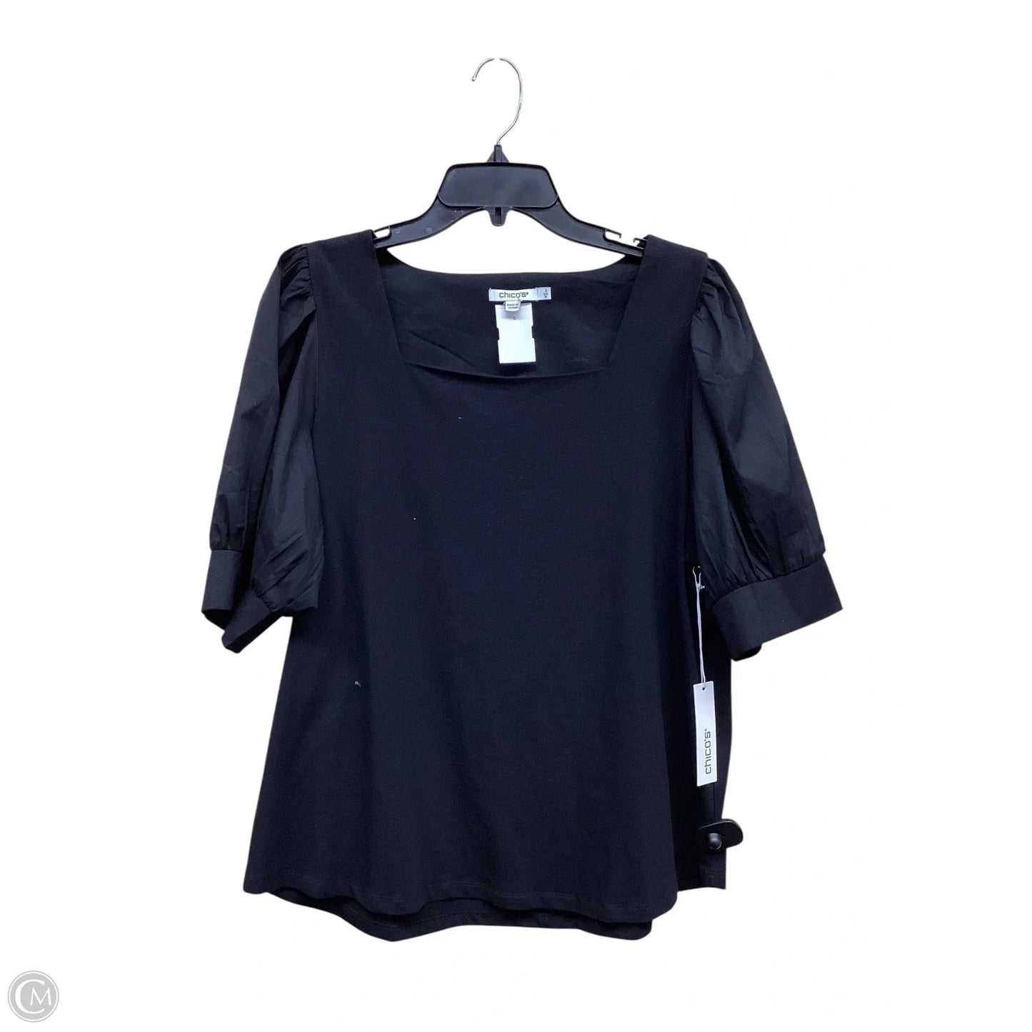 Top Short Sleeve By Chicos In Black, Size: Xl