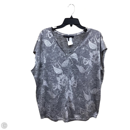 Top Short Sleeve By White House Black Market In Silver, Size: L