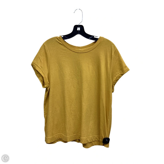 Top Short Sleeve By Loft In Yellow, Size: L