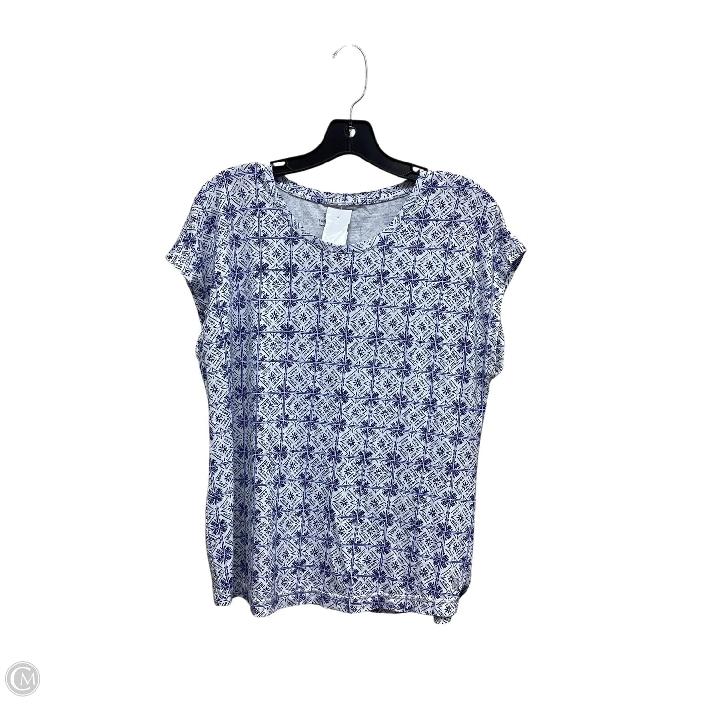 Top Short Sleeve By Talbots In Blue, Size: L