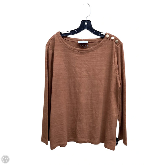 Top Long Sleeve By Loft In Brown, Size: L